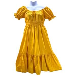 HM Midi Dress Yellow Marigold Large